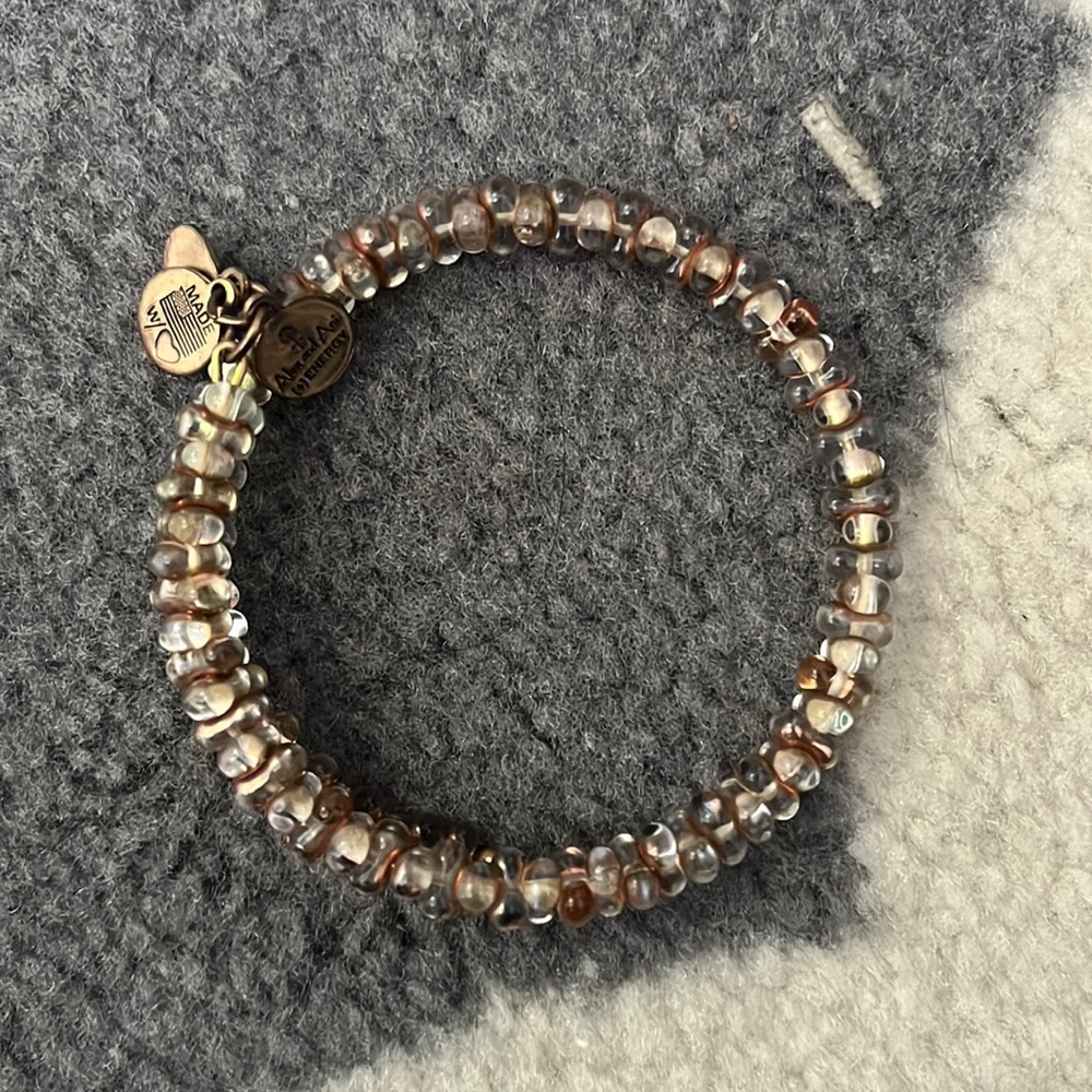 alex and ani pink toned with gold bracelet